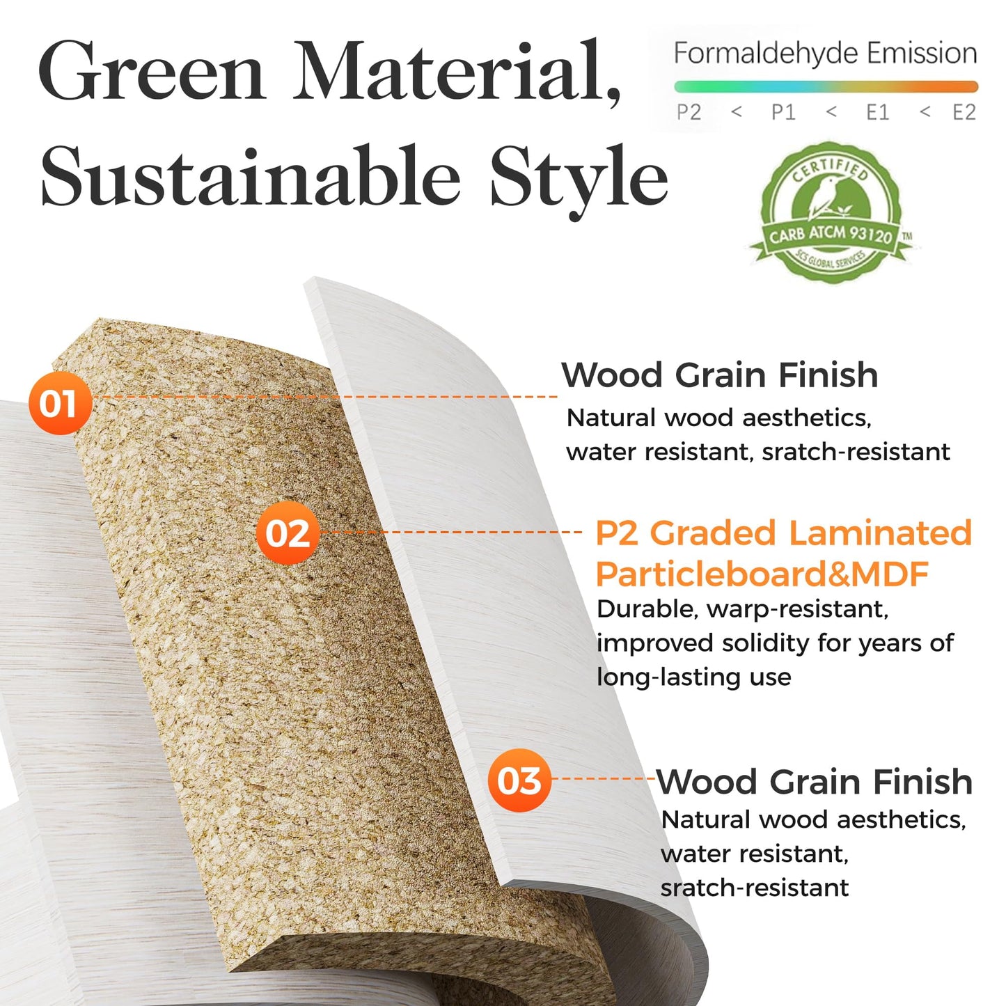 RoyalCraft White Dresser for Bedroom, Boho Tall Dresser with 3 Rattan Decorated Drawers, Modern Wood Chest of Drawers for Closet, Living Room, Hallway, Entryway