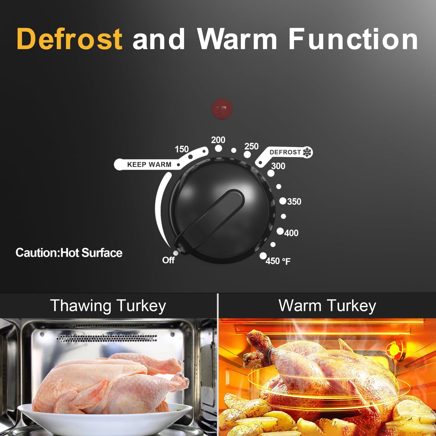 RoyalCraft 24 Quart Electric Roaster Oven with Visible & Self-Basting Lid, Stainless Steel, White