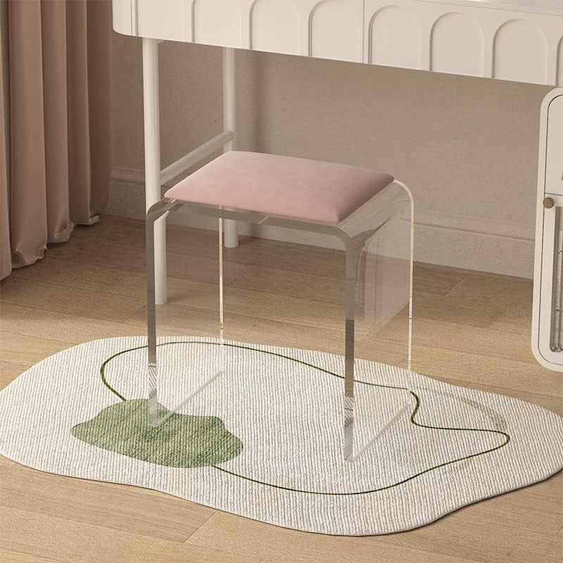 Royalcraft Acrylic End Table, Modern Lucite Side Table with Waterfall Edges, Contemporary Square Nightstand and Stool for Living Room and Bedroom, Clear