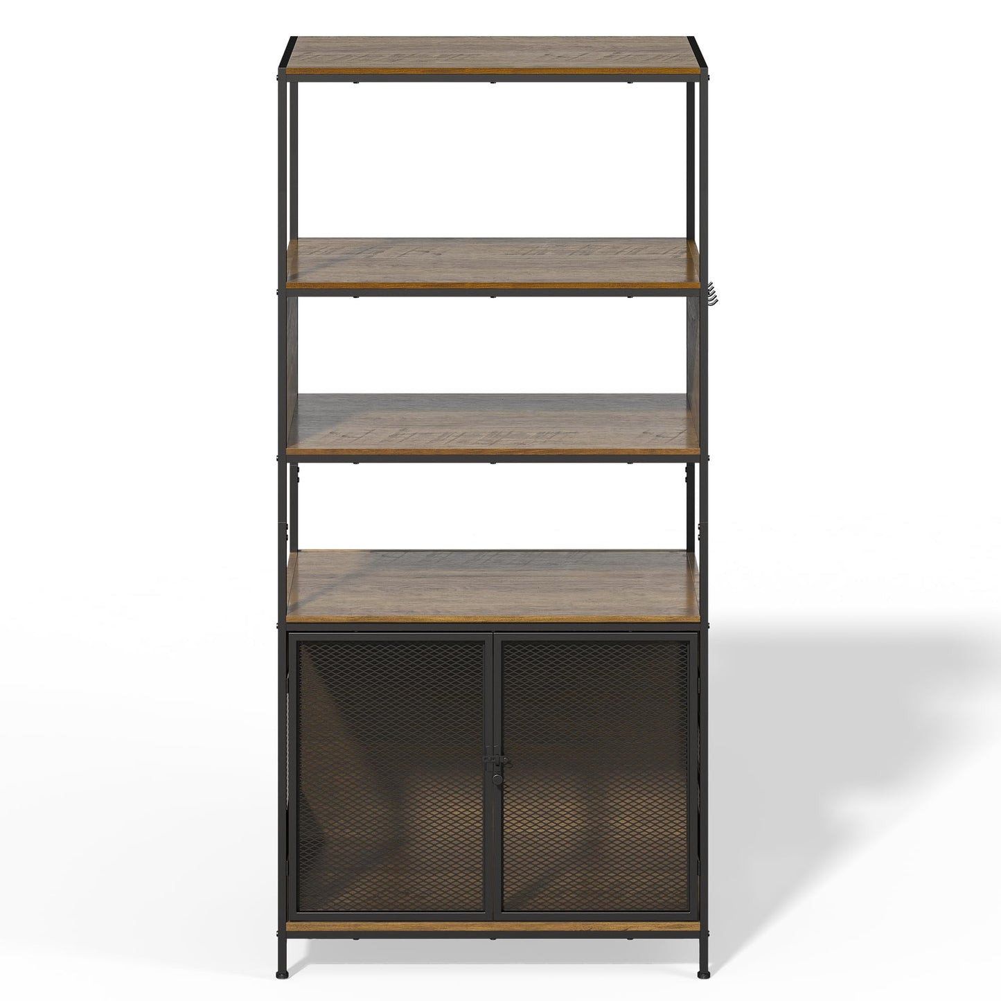 Superjoe Dog Crate Furniture with Display Shelf, Decorative Dog Crate Industrial Bookshelf with Kennel, Furniture Style Dog Crate for Medium Dog, Cat Litter Box Furniture, Brown
