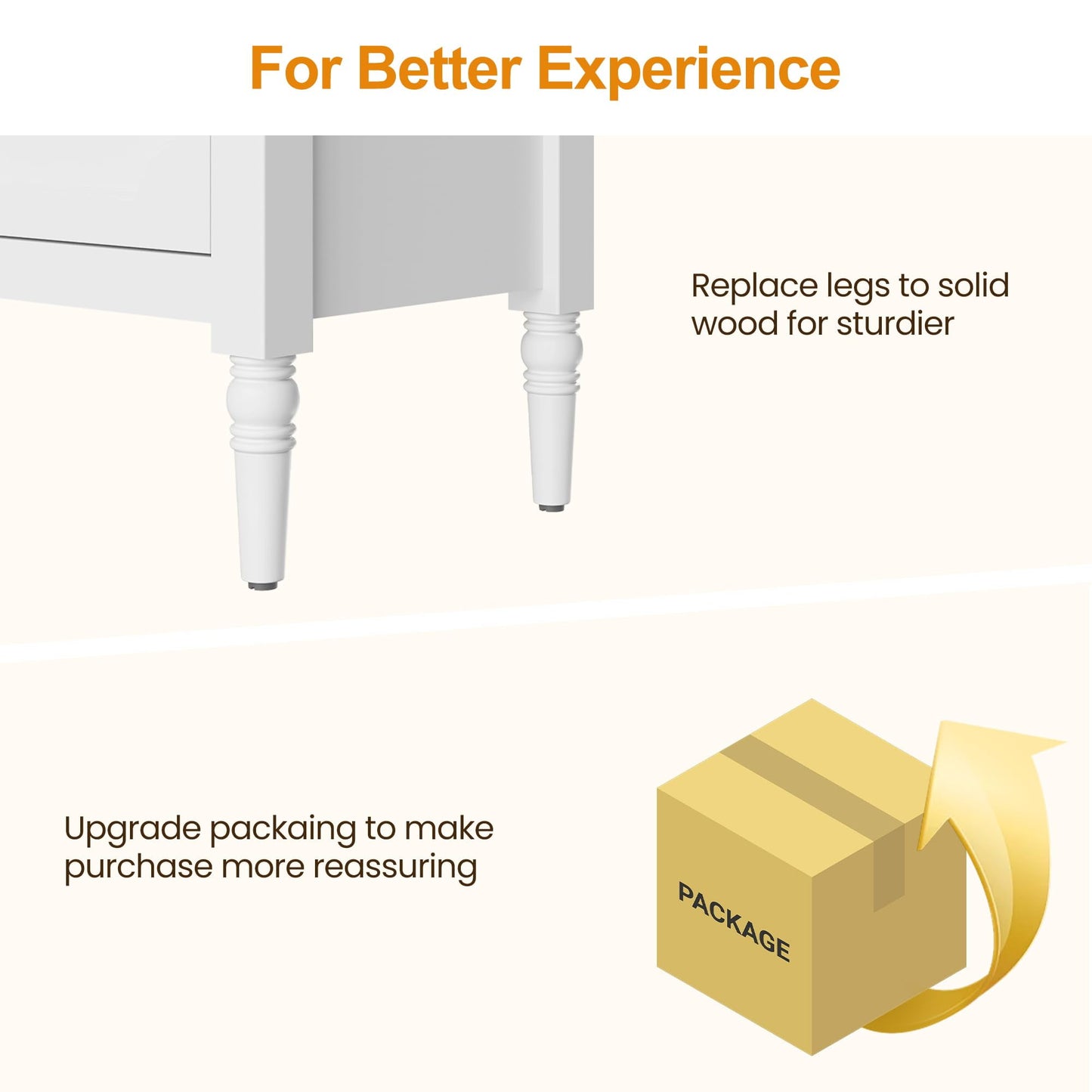 May in Color Sideboard, 58'' Mid Century Modern Storage Sideboards with 4 Doors and Adjustable Shelves, Console Table for Entryway, Dining Room, Living Room, White