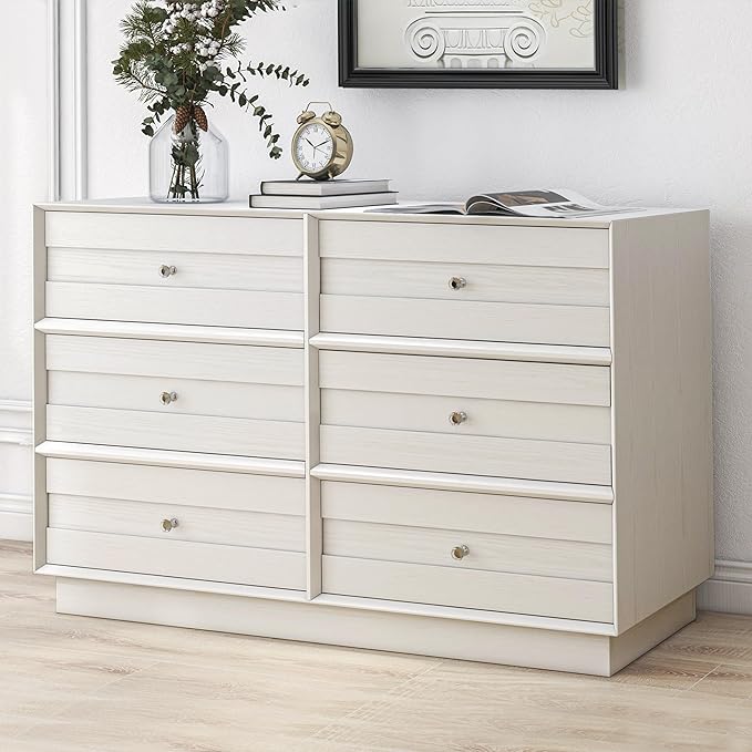 RoyalCraft Black 6 Drawer Dresser for Bedroom, 47" Wood Floor Dressers RoyalCraft Black 6 Drawer Dresser for Bedroom, 47" Wood Floor Dressers