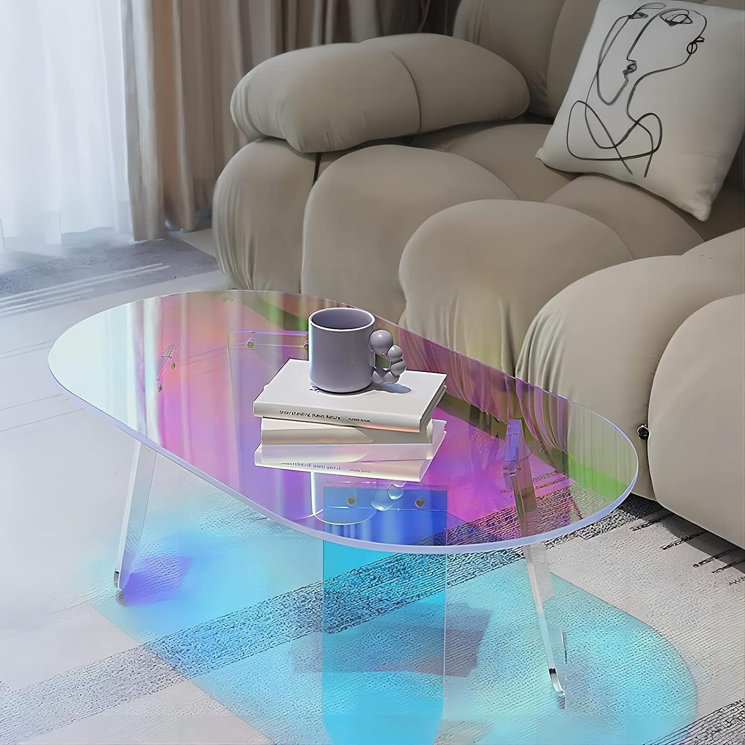 Acrylic iridescent clearance table