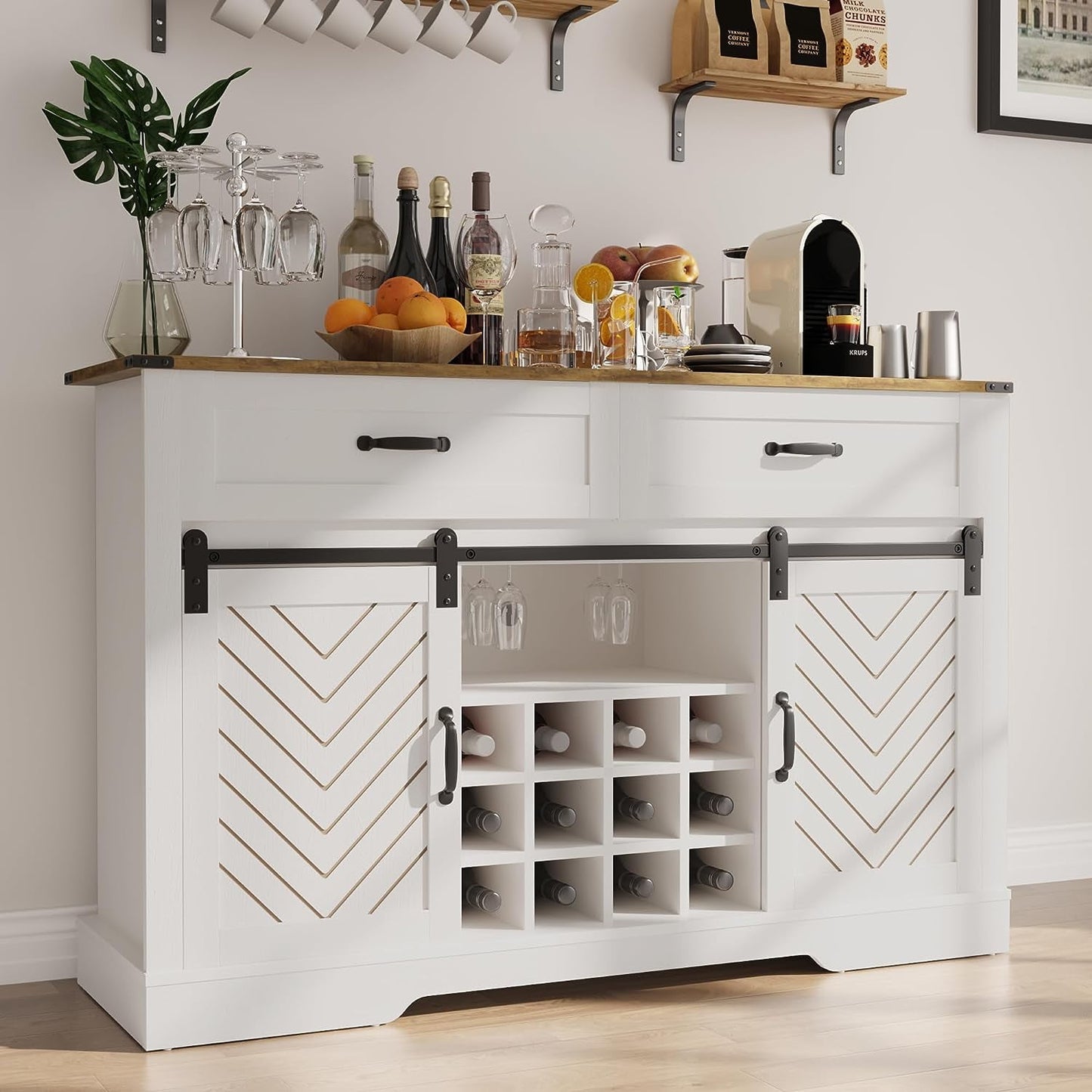 Royalcraft Farmhouse Coffee Bar Cabinet