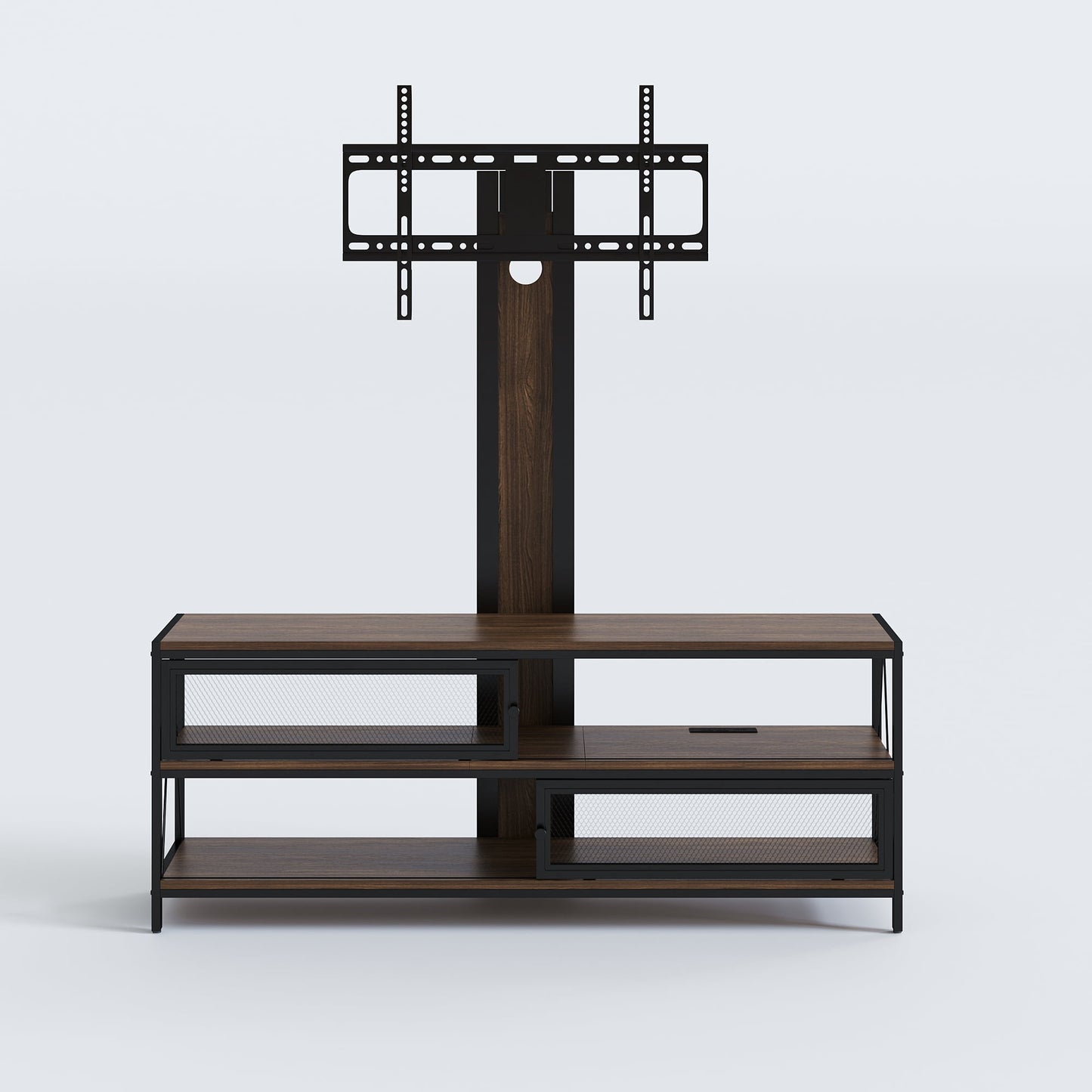 Royalcraft TV Stand with Mount and Power Outlet, 51" Swivel TV Stand Mount for 32/45/55/60/65/70 Inch TVs, LED Entertainment Center with Storage Shelves for Living Room, Bedroom, Office