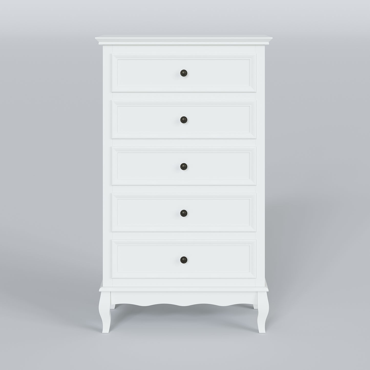 Royalcraft Dresser for Bedroom, Modern 5 Drawer Dresser with Solid Wood Legs and Painted Finish, Tall Chest of Drawers, Wooden Storage Cabinet Organizer for Living Room, Nursery, Hallway, Entryway