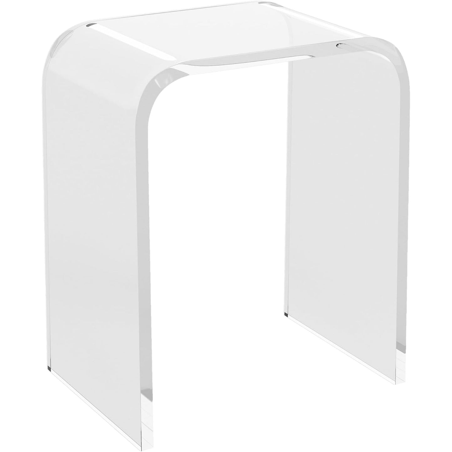 Superjoe Acrylic End Table, Contemporary Square Nightstand and Side Table, Clear Lucite Coffee Table with Waterfall Edges for Small Living Room, Bathroom, Bedroom and Office