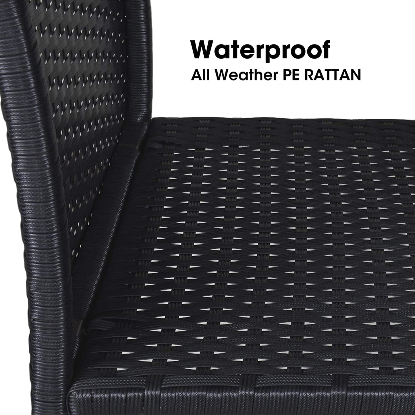 Royalcraft Outdoor Wicker Dining Table, Rectangle Rattan Patio Furniture Dining Table with Aluminum Top, Brown