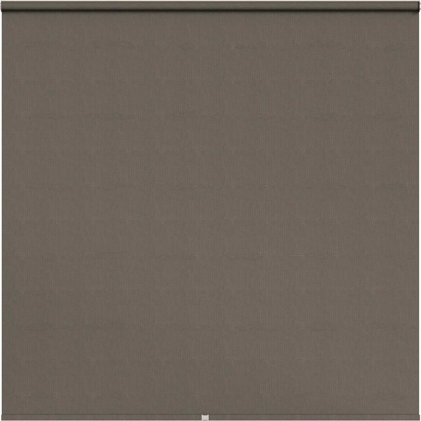 Royalcraft Cordless Outdoor Roller Sun Shade with Pole,6'Wx6'H 420GSM 95% Blockout Waterproof Outdoor Blinds Roll Up for Gazebo Porch, Deck, Pergola,Brown