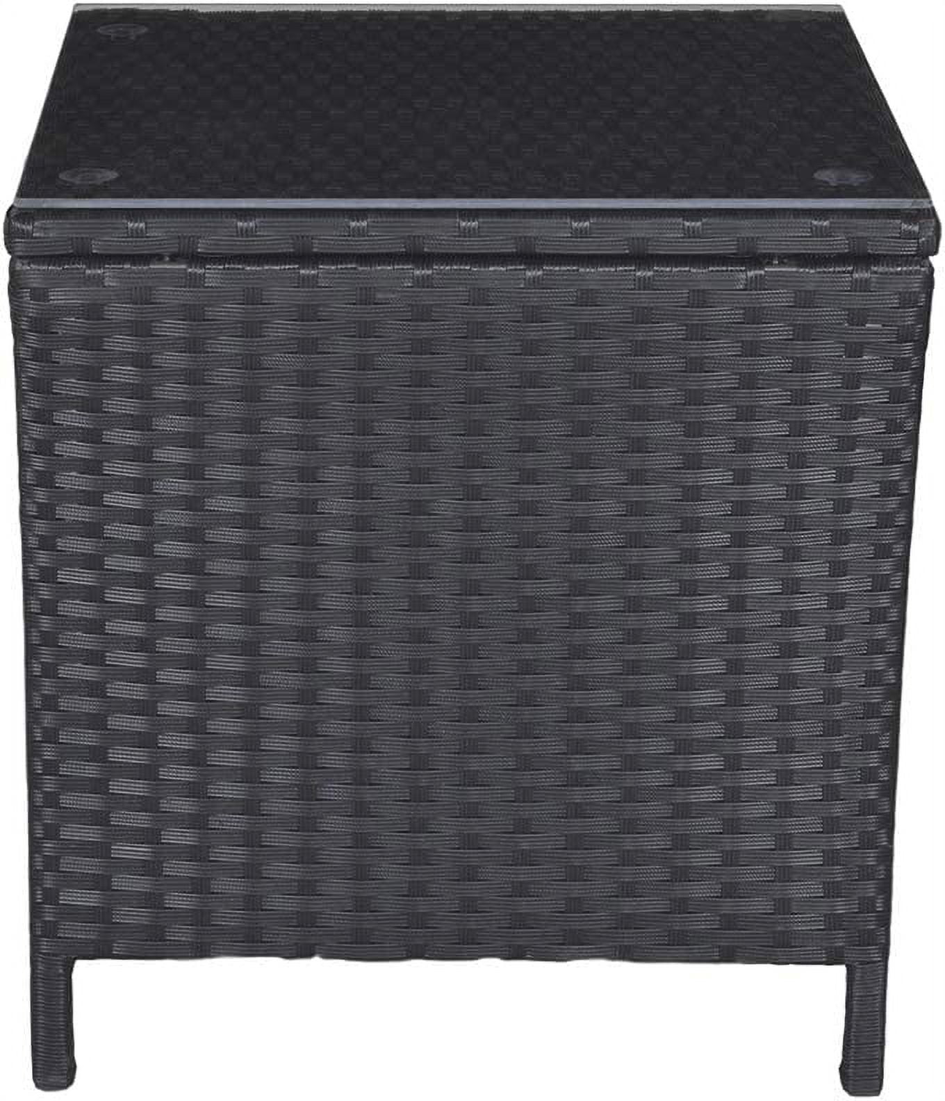 Royalcraft Outdoor Wicker Dining Table, Rectangle Rattan Patio Furniture Dining Table with Aluminum Top, Brown