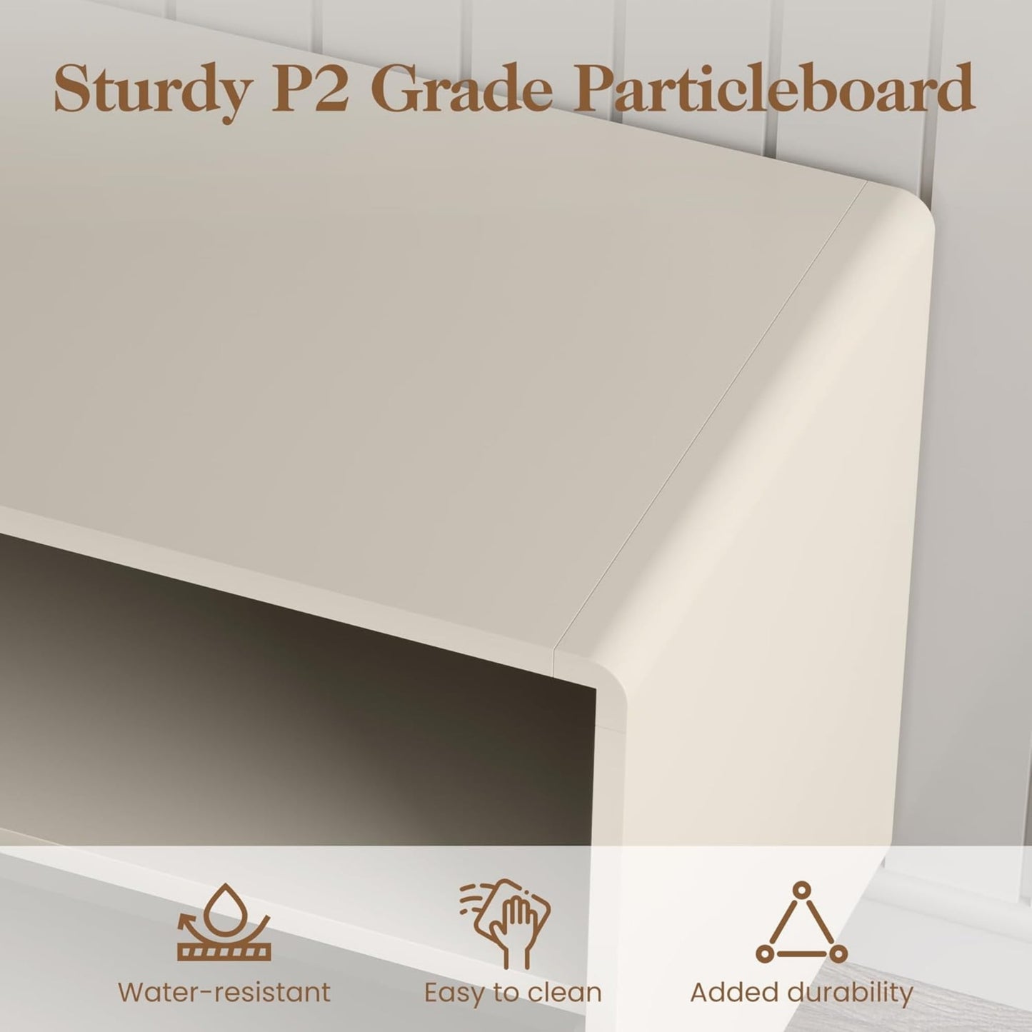 CozyHome 70" Large TV Stand with Storage and Led Lights, Console Table with 3 Drawers, TV Entertainment Center for up to 75" Television, Wood TV Media Cabinet for Living Room Bedroom, Beige & Walnut