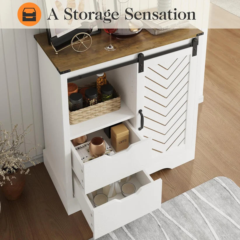 Royalcraft Farmhouse Coffee Bar Cabinet with Storage