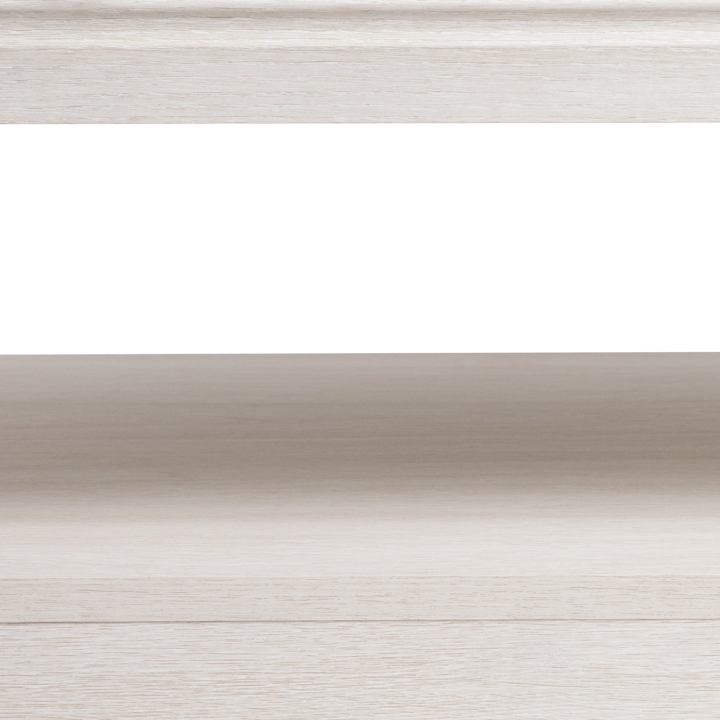 Royalcraft Farmhouse Coffee Table, Boho Tea Table with 2 Rattan Decor Drawers, Accent Center Sofa Table with Storage Shelf, 2 Tier Coffee Table for Bedroom, Living Room, Home Office, Grayish White