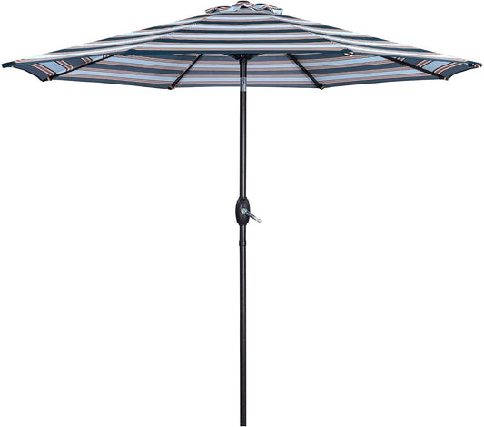 RoyalCraft EU010BT 9ft Patio Umbrellas with LED Lights, Striped