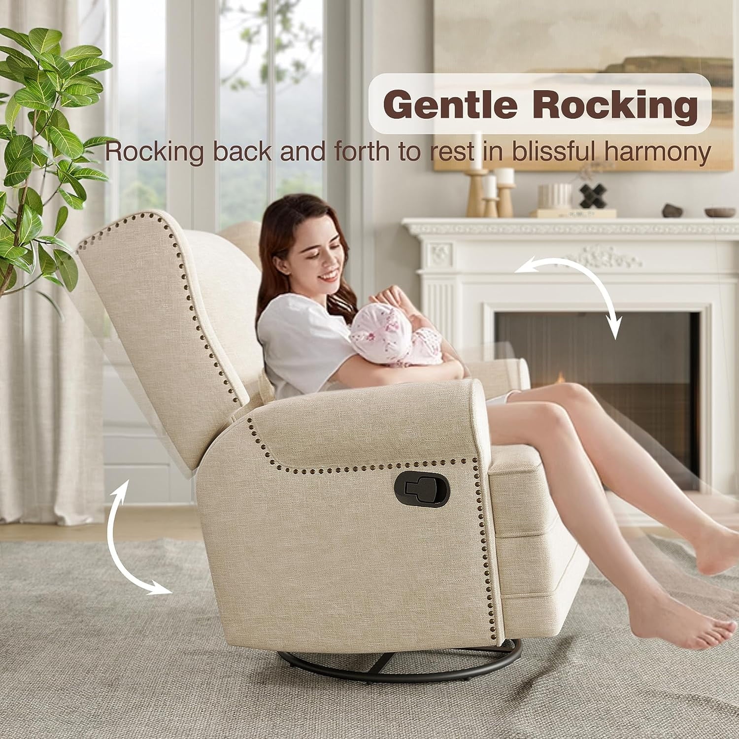 Comfy rocking recliner fashion chair