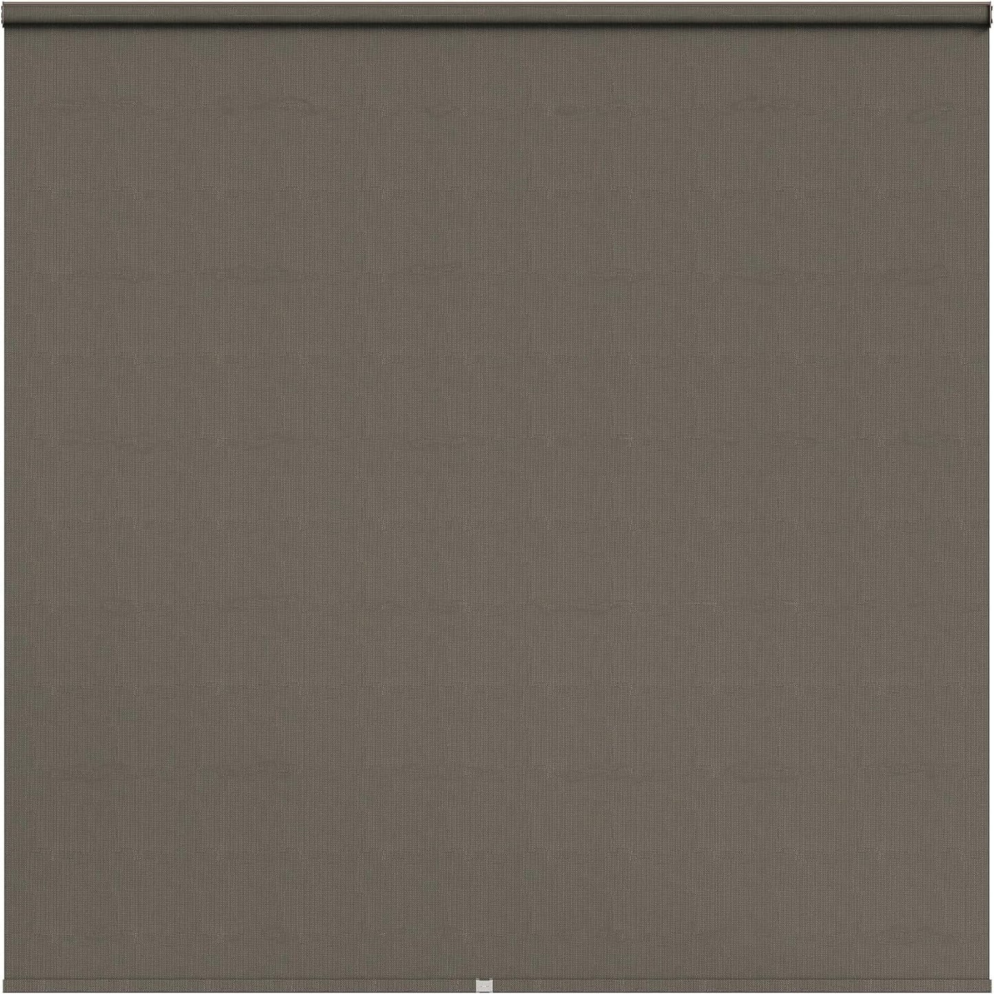 Royalcraft Cordless Outdoor Roller Sun Shade with Pole，6'Wx8'H 420GSM 95% Blockout Waterproof Outdoor Blinds Roll Up for Gazebo Porch, Deck, Pergola,Brown