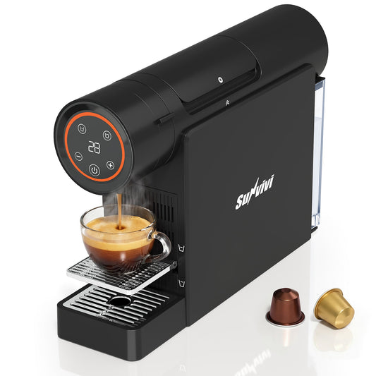 Royalcraft Espresso Pod Machine for Home, Capsule Coffee Maker for NS Original Pods, 20 Bar Single Serve Mini Pod Maker with 22oz Removable Water Tank, Adjustable Cup Tray for Home & Office, Black