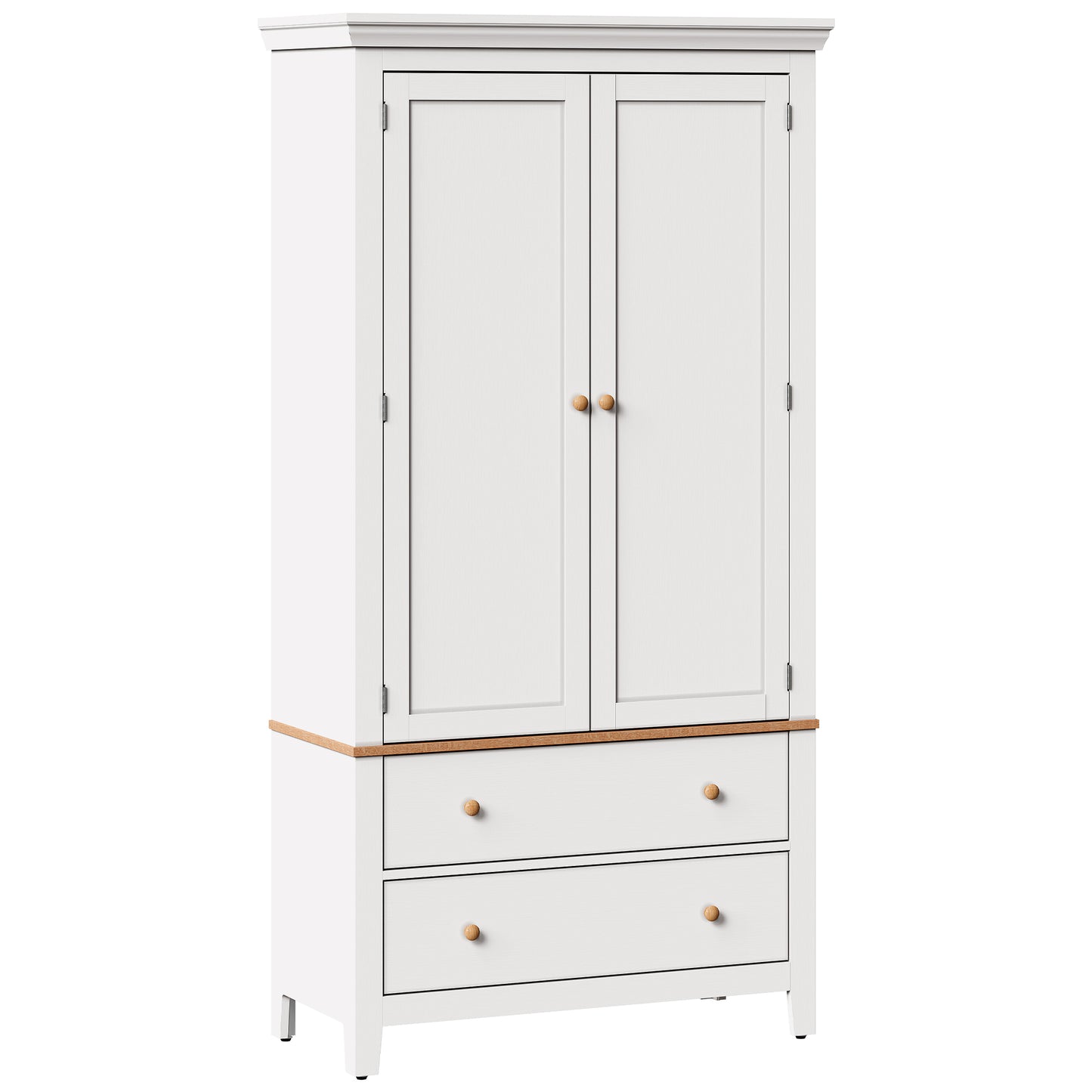 Royalcraft 70'' Tall Kitchen Pantry Cabinet, Wood Cupboard with 8 Door Storage Shelves, Large Storage Cabinet with Drawers & Adjustable Shelves for Kitchen, Dining Room, Living Room, Laundry, White