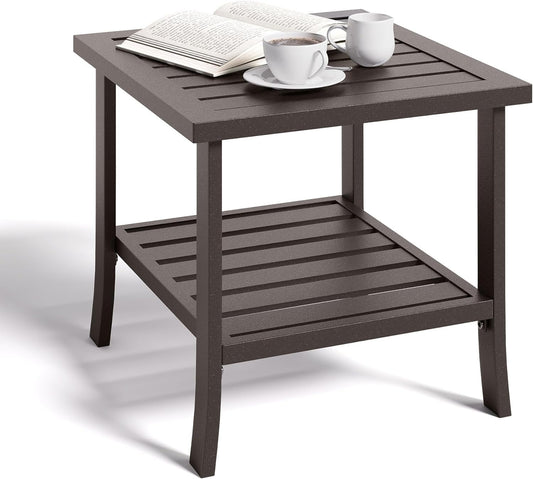 Royalcraft Outdoor Side Table, All-Weather Wood Rectangular Patio Side Table Patio Tables for Porch Backyard Garden, Coffee