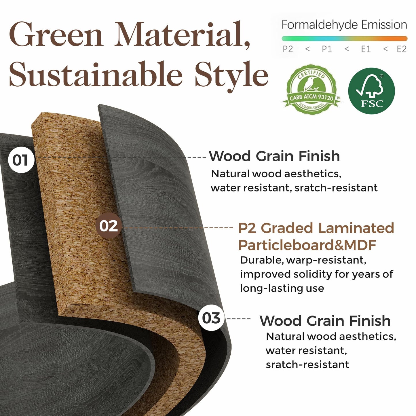 Mayincolor LED Nightstand with Charging Station, Farmhouse Wooden Side Table, Bedside Table with Storage Cabinet and Shelf, Rustic End Table for Bedroom, Living Room, Dark Gray