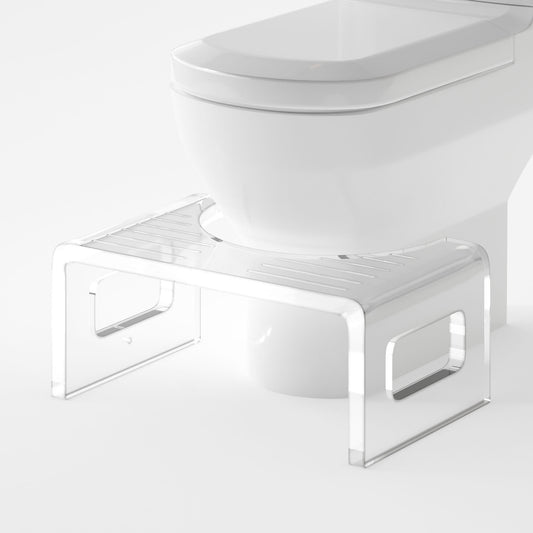 Royalcraft 7'' Tall Acrylic Toilet Stool, Modern Non-Slip Potty Stool for Children & Adults, Men & Women, Squatting Toilet Stool for Bathroom, Toilet Step Stool Foot Rest Stool