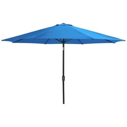 Mayincolor Large Outdoor Patio Umbrella with Push Button Tilt/Crank, Patio Table Umbrella with 8 Sturdy Ribs, 13 ft Outdoor Umbrella for Backyard, Pool, Deck, Market, Dark Blue