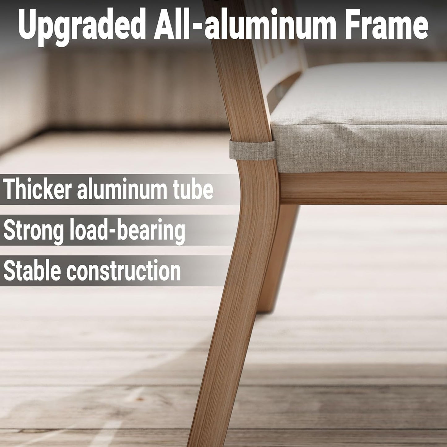 RoyalCraft 5 Pieces Patio Dining Sets, Aluminum Outdoor Dining Table with 4 Chairs, Outdoor Patio Dining Furniture Set with Removable Cushion for Lawn, Garden, Backyard, Brown