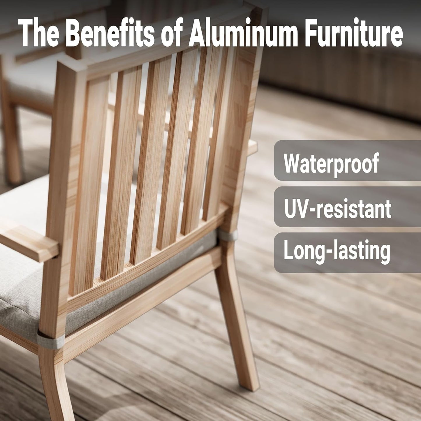 RoyalCraft 5 Pieces Patio Dining Sets, Aluminum Outdoor Dining Table with 4 Chairs, Outdoor Patio Dining Furniture Set with Removable Cushion for Lawn, Garden, Backyard, Brown