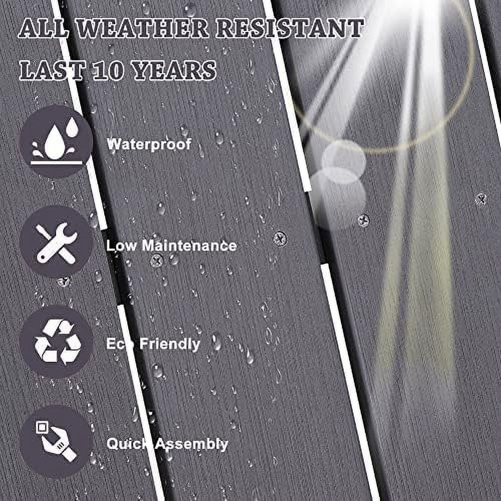 Royalcraft Adirondack Chairs, Weather Resistant Hips Plastic Fire Pit Chairs, Modern Poly Adorondic Outside Chairs, 350 LBS Adirondack Chair for Easy Assembly, White