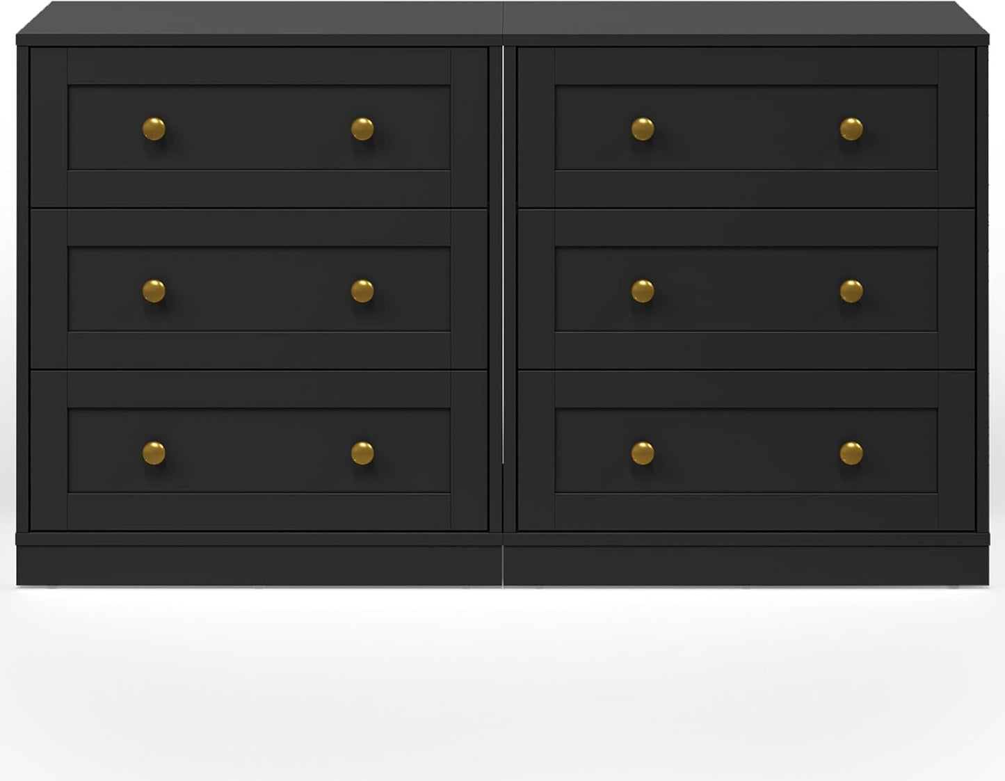 Royalcraft Nightstands, Modern 3-Drawer Bedside Tables with Gold Round Knobs, Wooden End Tables, Accent Chests of Drawers for Bedroom, Living Room, Hallway, or Closet