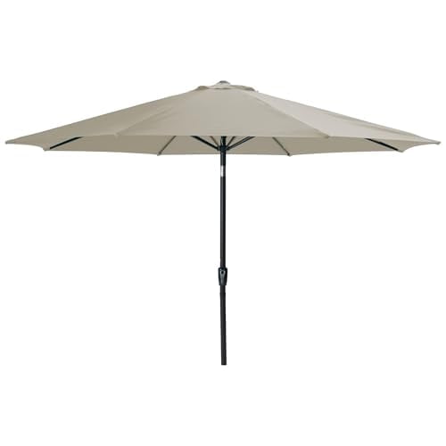 Mayincolor Large Outdoor Patio Umbrella with Push Button Tilt/Crank, Patio Table Umbrella with 8 Sturdy Ribs, 11 ft Outdoor Umbrella for Backyard, Pool, Deck, Market, Khaki