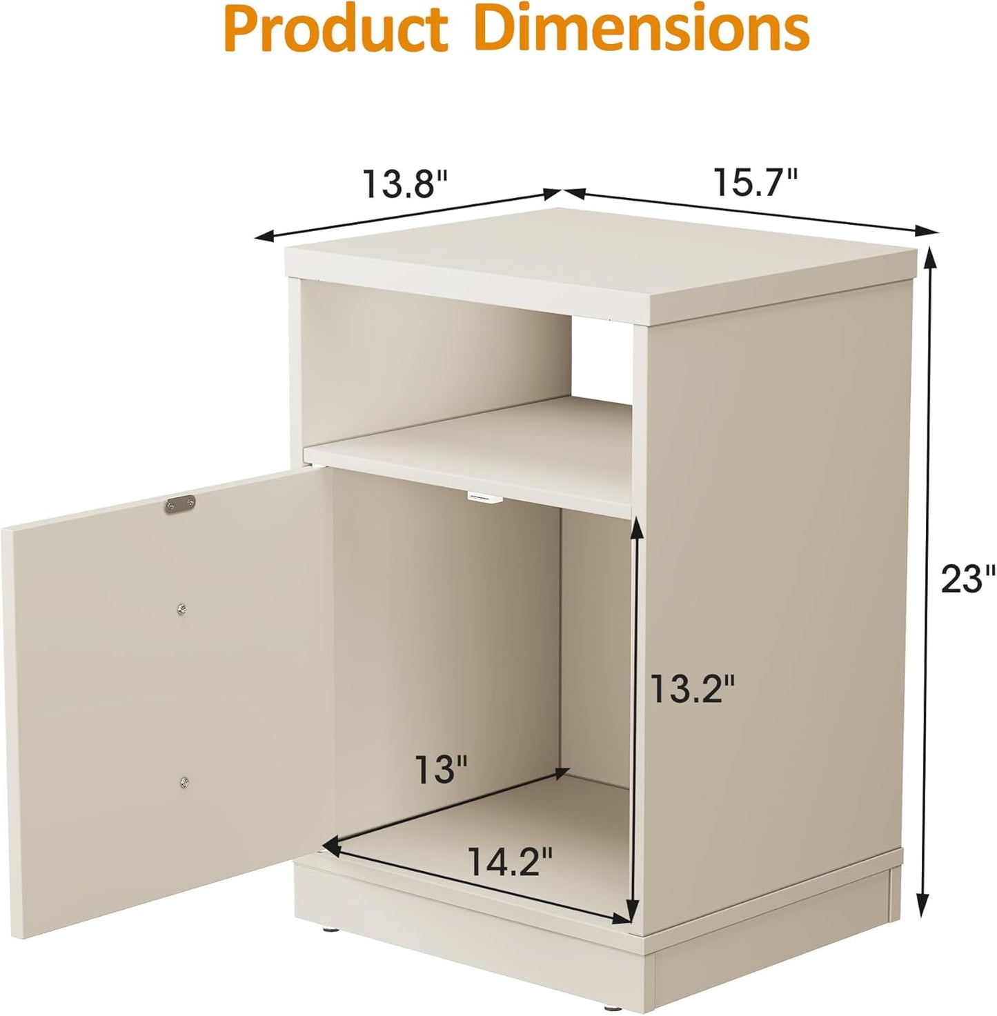 Royalcraft Nightstand Set of 2, End Table with Storage Shelf and Door, Faux two-drawer Design Side Table , Modern Night Stand for Bedroom Dorm, Wood Beside Table for Living Room Small Spaces
