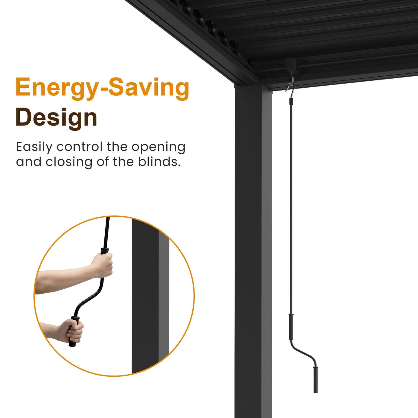 May in Color 12'x20' Adjustable Louvered Pergola, Heavy-Duty Aluminum Outdoor Pergola, Adjustable Metal Hardtop Roof Pergola for Patio, Deck, Garden, Yard, Black