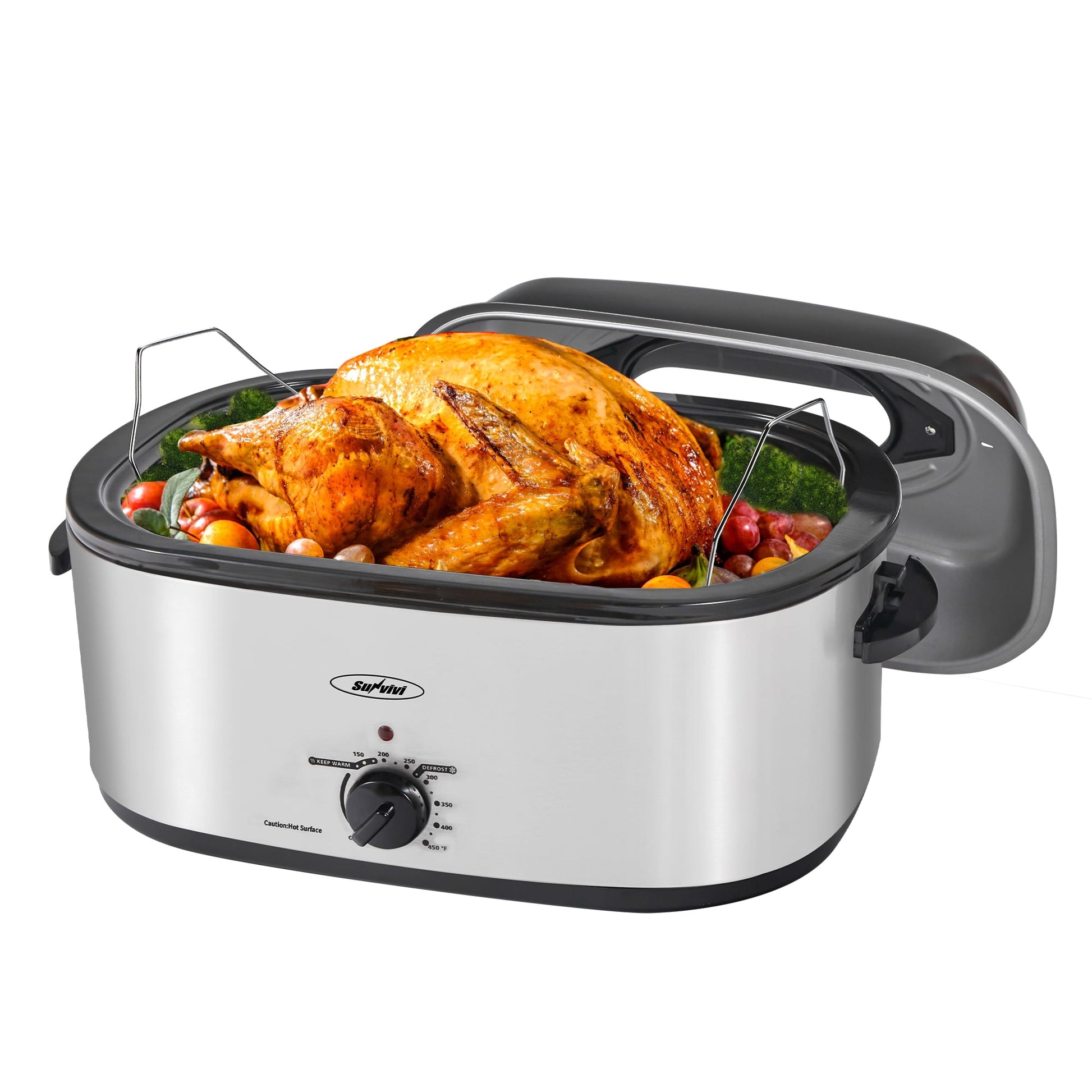 RoyalCraft 24 Quart Electric Roaster Oven with Visible & Self-Basting