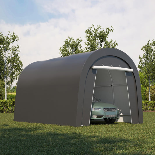 Heynemo Domed Carport, Portable Garage with 2 Roll up Doors, Heavy Duty Car Canopy Party Tent, All-Season Storage Shelter Shed Carport for Motorcycle, Boat, Truck, or Garden Tools, 10' x 20'