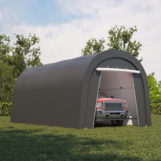 Heynemo Domed Carport, Portable Garage with 2 Roll up Doors, Heavy Duty Car Canopy Party Tent, All-Season Storage Shelter Shed Carport for Motorcycle, Boat, Truck, or Garden Tools, 13' x 20'