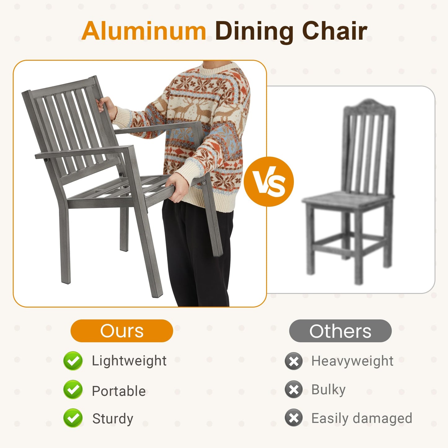 May in Color Aluminum 6 Pieces Patio Dining Sets, Outdoor Dining Table with 4 Chairs and Bench, Outdoor Patio Dining Furniture Set with Removable Cushion for Lawn, Garden, Backyard, Gray
