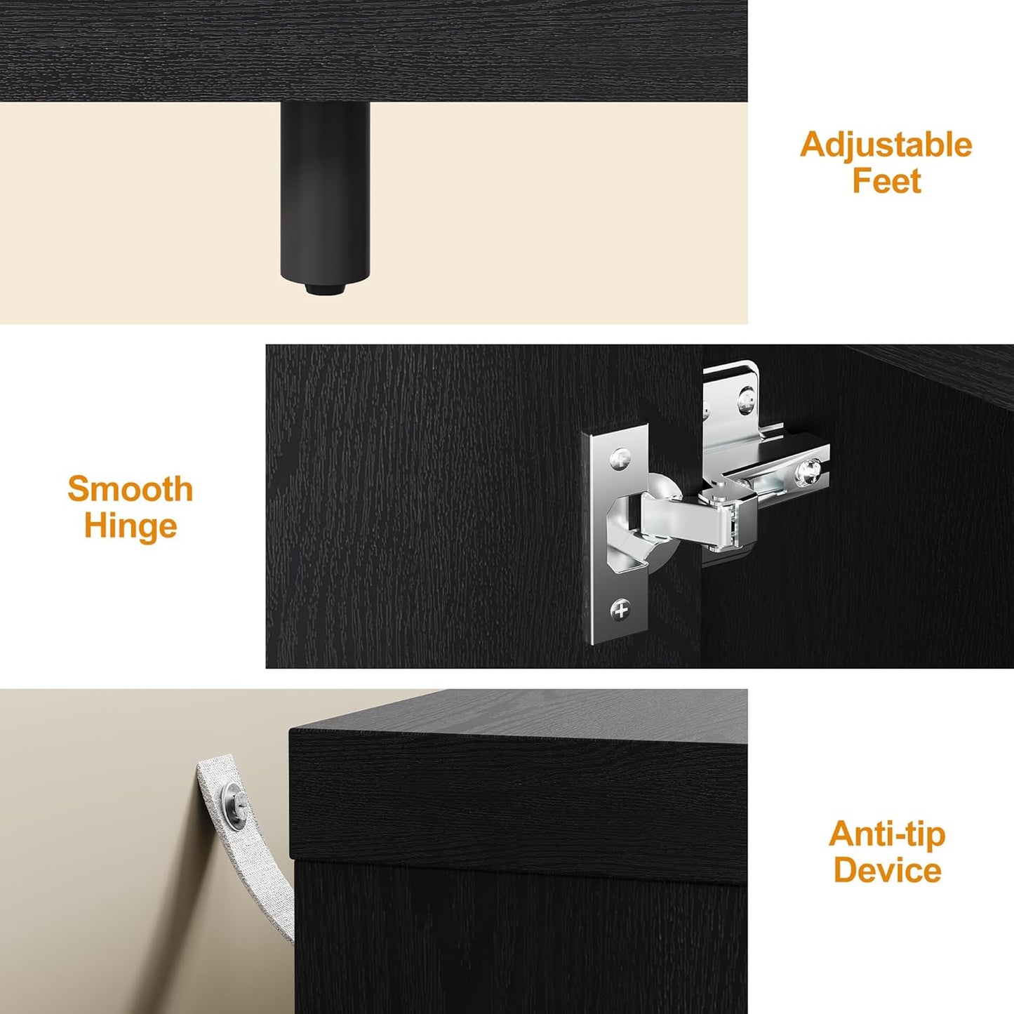 Royalcraft 50'' Buffet Cabinet with Storage, Fluted Sideboard with Doors and Adjustable Shelves, Wood Credenzas Console Table, Coffee Bar Cabinet for Kitchen, Dining Room, Living Room