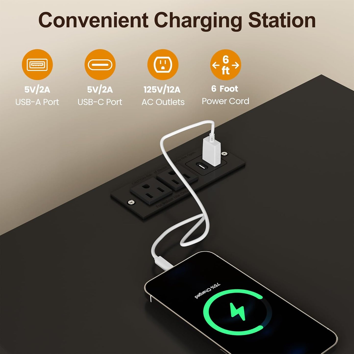 RoyalCraft Large Nightstand with 2 Drawers, Modern Side Table with Charging Station, Accent End Table with Diamond Carvings, Storage Cabinet for Living Room, Bedroom, Entryway, Set of 2