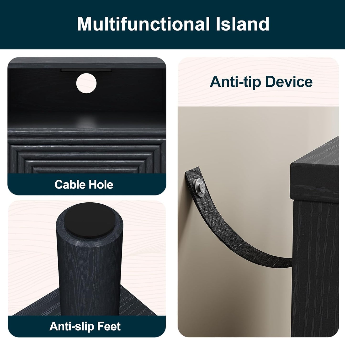 Royalcraft Nightstand Set of 2, Modern Side Table with Charging Station,  Accent End Table with Solid Wood Legs, Bedside Table for Living Room, Bedroom, Entryway