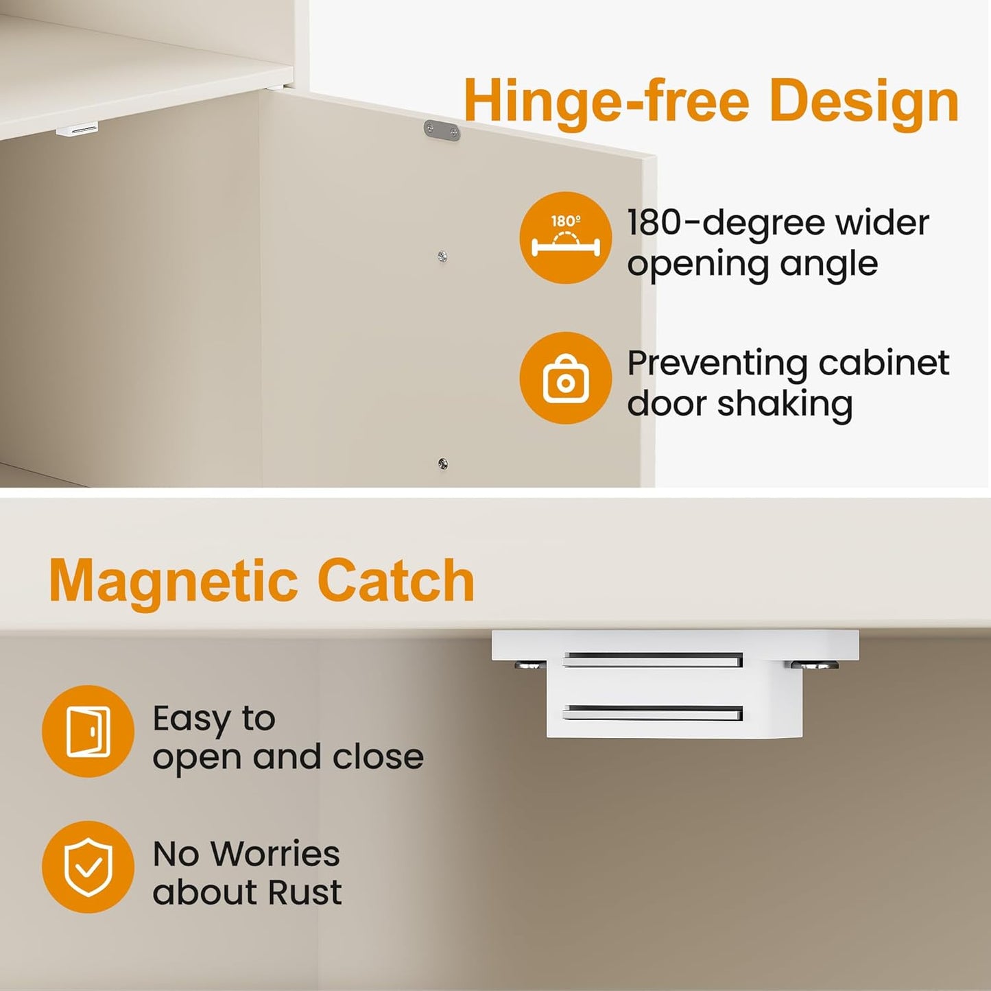 Royalcraft Nightstand Set of 2, End Table with Storage Shelf and Door, Faux two-drawer Design Side Table , Modern Night Stand for Bedroom Dorm, Wood Beside Table for Living Room Small Spaces