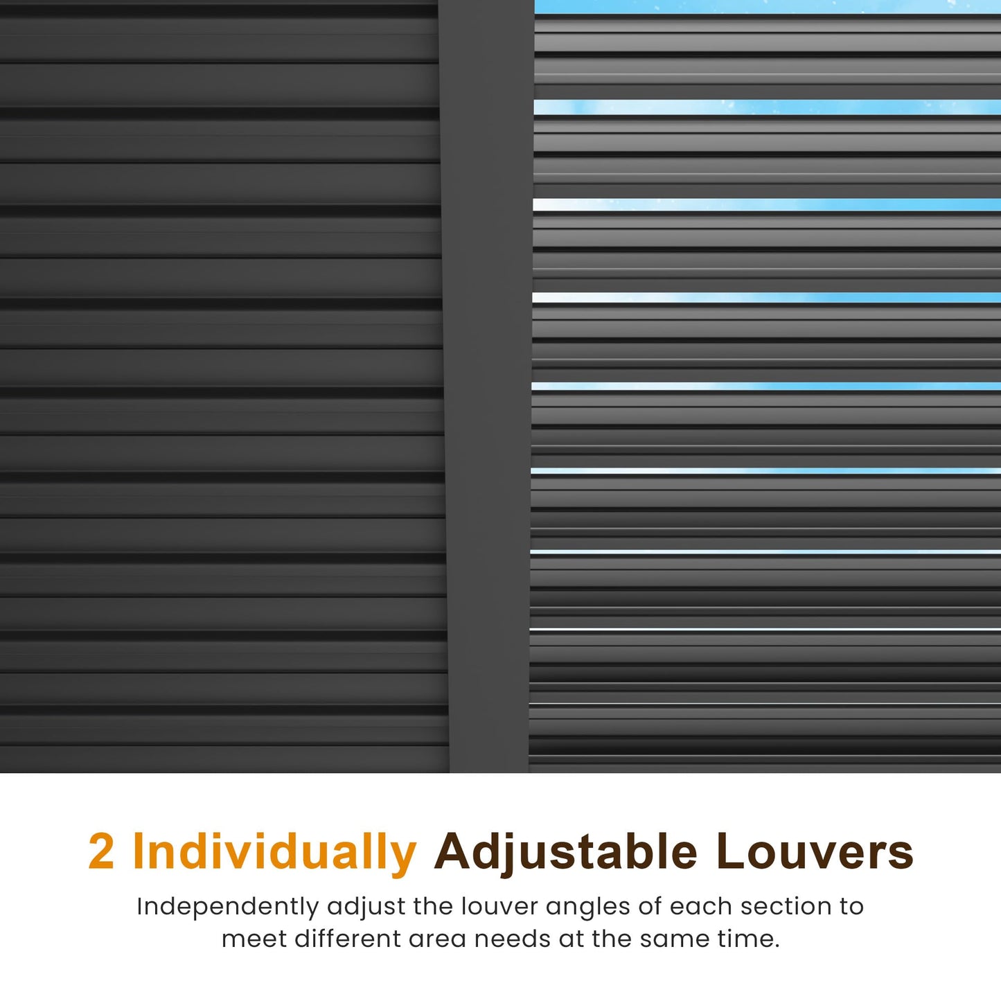 May in Color 12'x20' Adjustable Louvered Pergola, Heavy-Duty Aluminum Outdoor Pergola, Adjustable Metal Hardtop Roof Pergola for Patio, Deck, Garden, Yard, Black