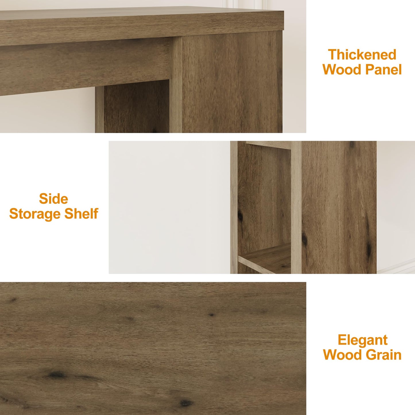 Royalcraft 63'' Long Console Table, Farmhouse Entryway Table with Storage, Narrow Sofa Table Behind the Coach, Wooden Rectangular Sofa Table for Living Room, Entrance, Hallway