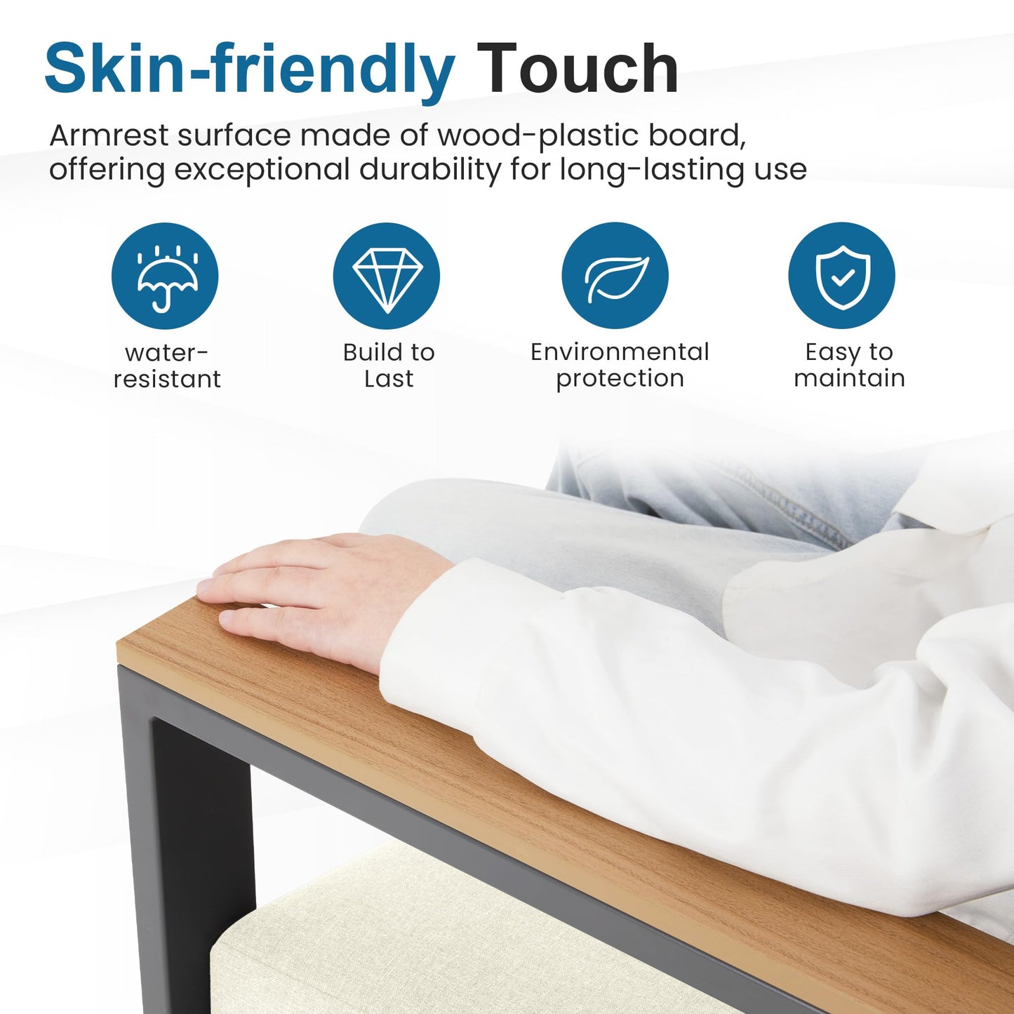 CozyHome Aluminum Patio Furniture, 7-Seats Metal Outdoor Furniture Set with Coffee Table, Modern Patio Sofa Sets Outdoor Conversation Set for Pool Garden Porch Backyard, Beige