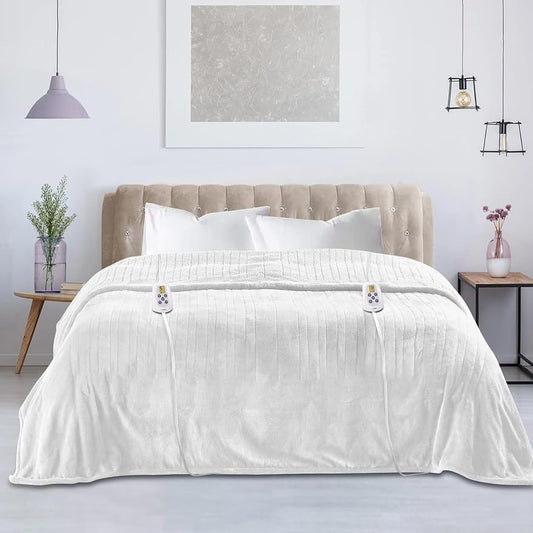 RoyalCraft Heated Blanket King Size with Dual Control, Fast Heating Throw with 10 Heating Levels & 0.5-12 Hour Auto-Off, ETL Certified, Machine Washable, 5 Year Warranty