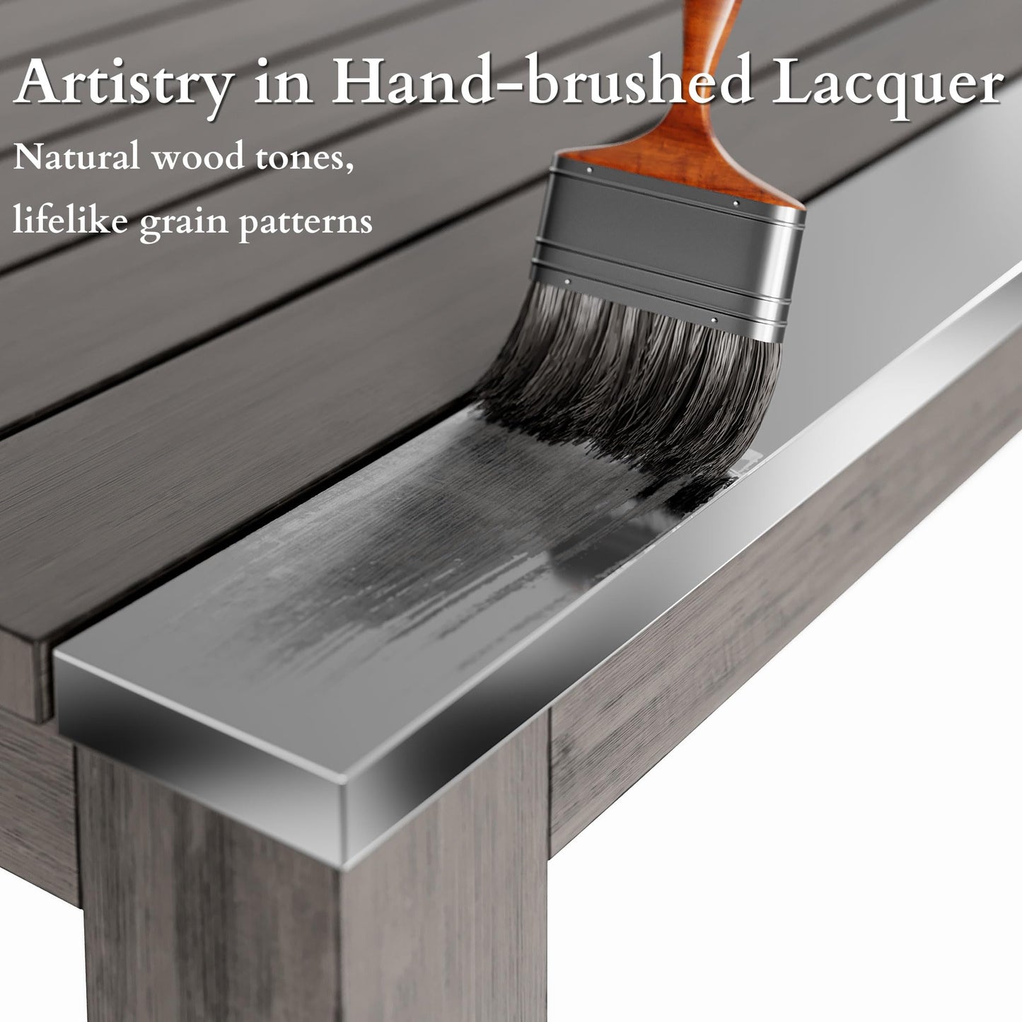 May in Color Wooden Aluminum Dining Table, Grey Outdoors Aluminum Table