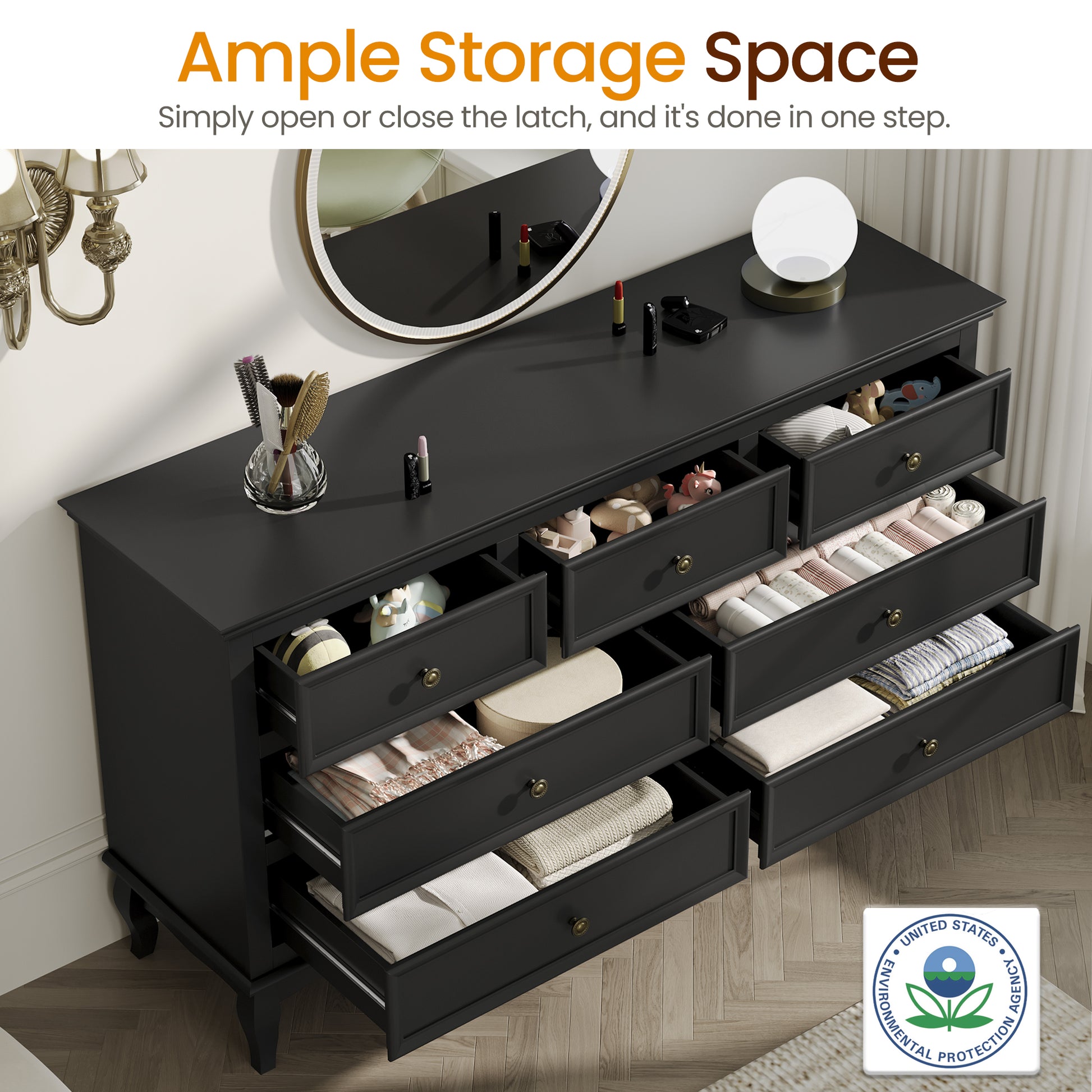 Royalcraft Dresser for Bedroom, 7 Drawers Dresser with Distinctive Wo RoyalCraft Royalcraft Dresser for Bedroom, 7 Drawers Dresser with Distinctive Wo RoyalCraft