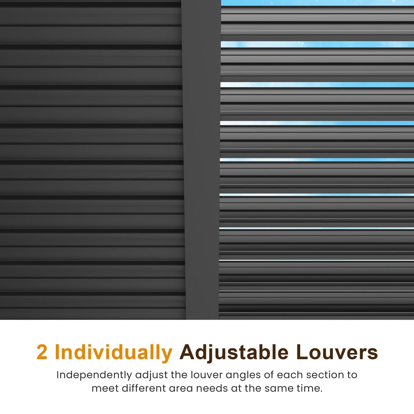 RoyalCraft 12'x20' Adjustable Louvered Pergola, Heavy-Duty Aluminum Outdoor Pergola, Adjustable Metal Hardtop Roof Pergola for Patio, Deck, Garden, Yard, Black