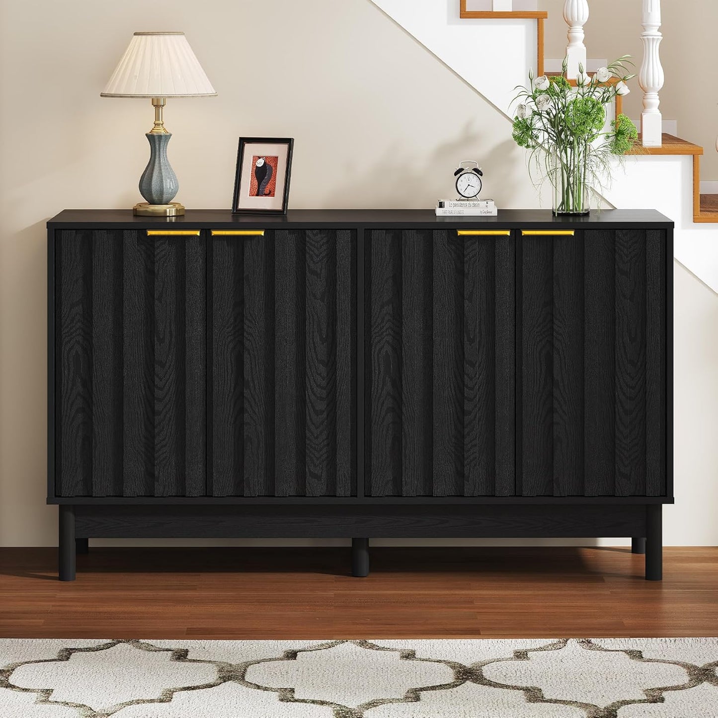 Royalcraft 50'' Buffet Cabinet with Storage, Fluted Sideboard with Doors and Adjustable Shelves, Wood Credenzas Console Table, Coffee Bar Cabinet for Kitchen, Dining Room, Living Room