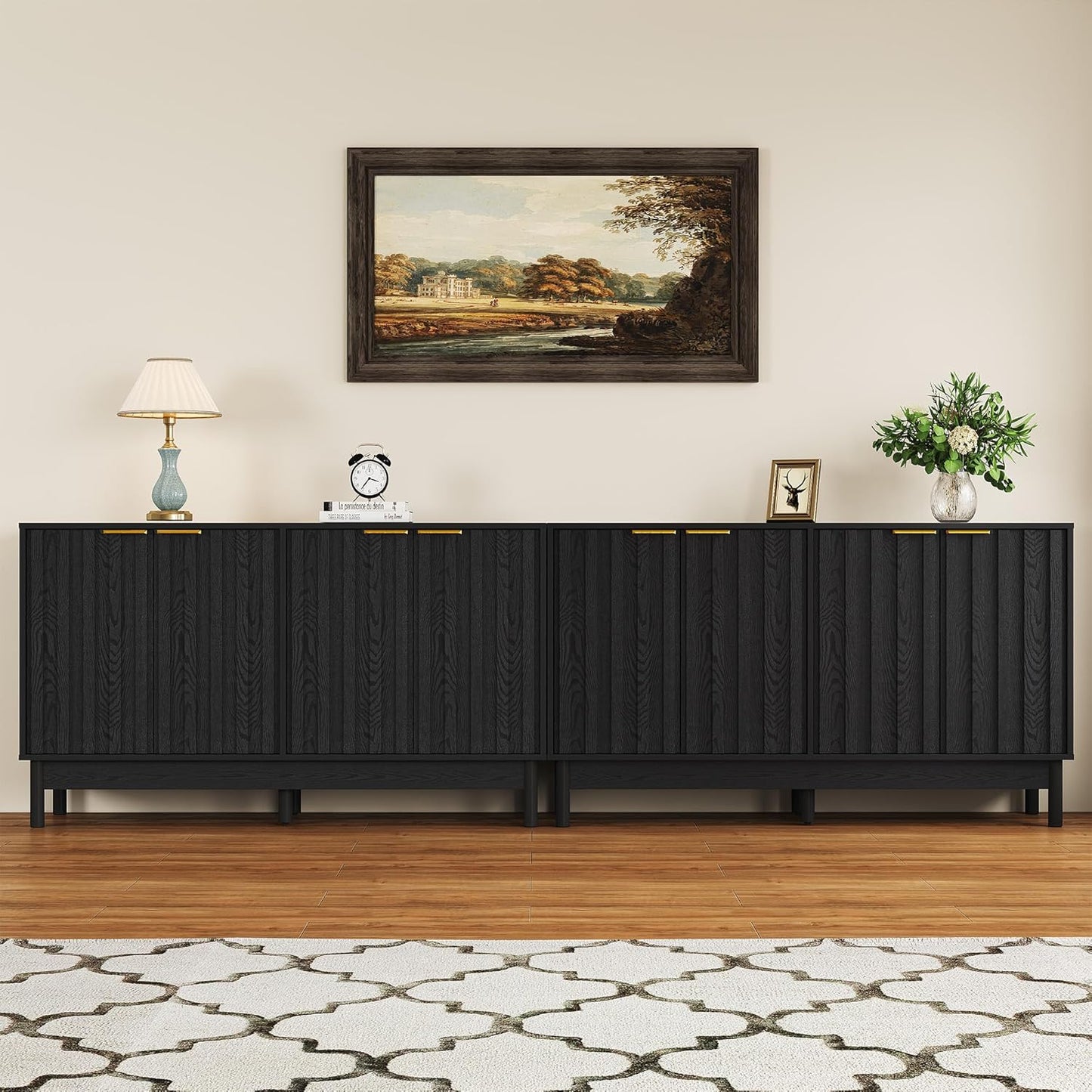 Royalcraft 50'' Buffet Cabinet with Storage, Fluted Sideboard with Doors and Adjustable Shelves, Wood Credenzas Console Table, Coffee Bar Cabinet for Kitchen, Dining Room, Living Room